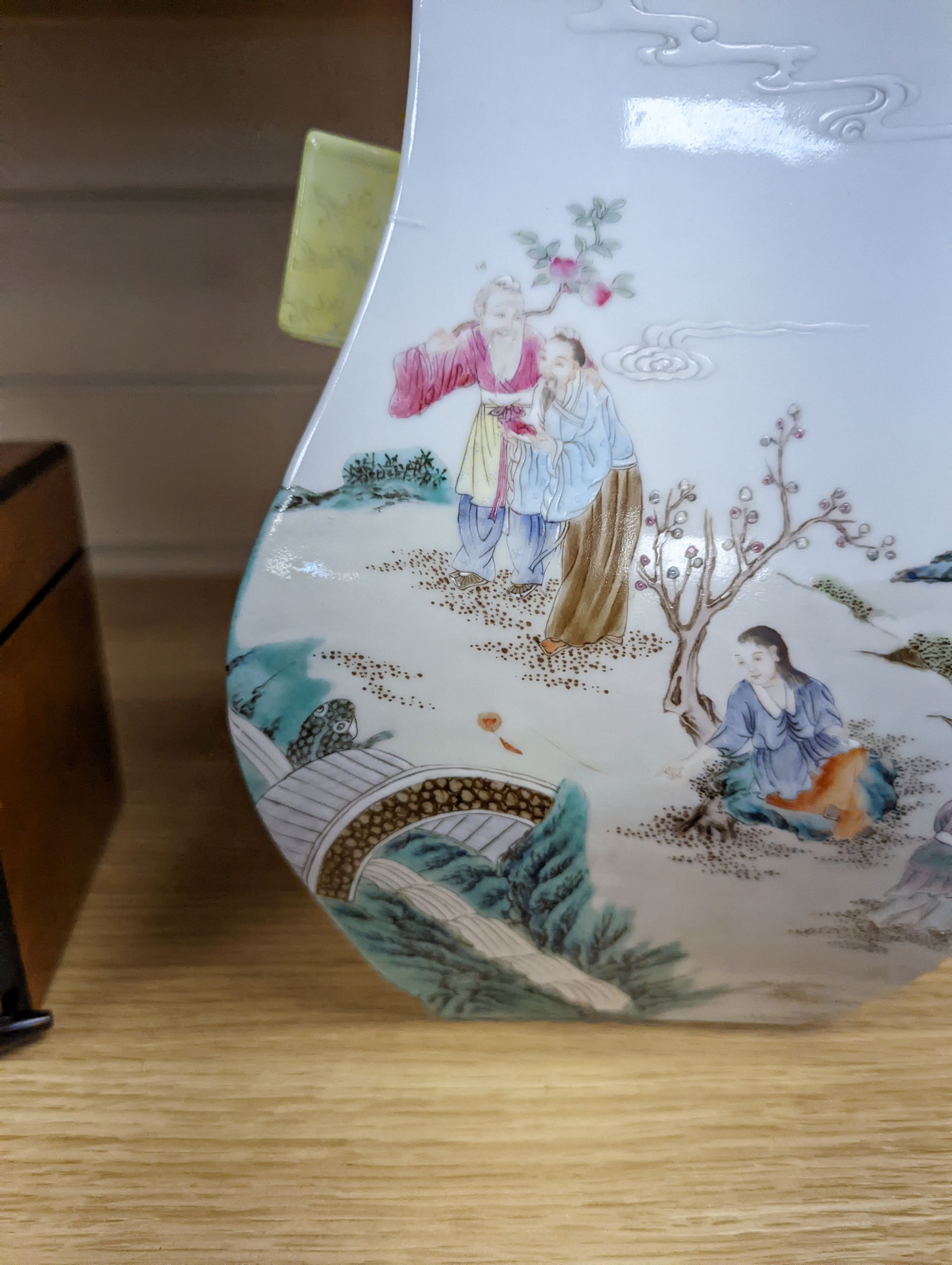 A Chinese famille rose arrow vase, Qianlong mark, 26cm